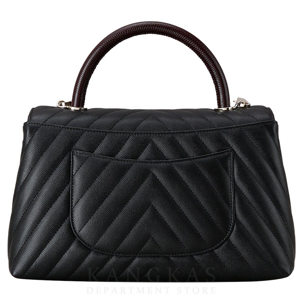 CHANEL(USED)샤넬 캐비어 쉐브론 코코핸들 리자드 미듐