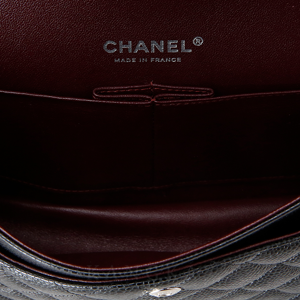 CHANEL(USED)샤넬 클래식 캐비어 미듐 블랙 은장