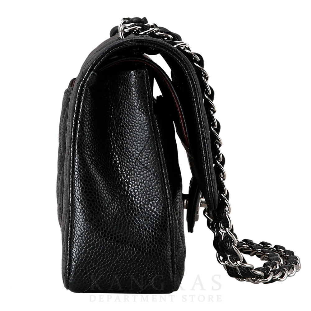 CHANEL(USED)샤넬 클래식 캐비어 미듐 블랙 은장