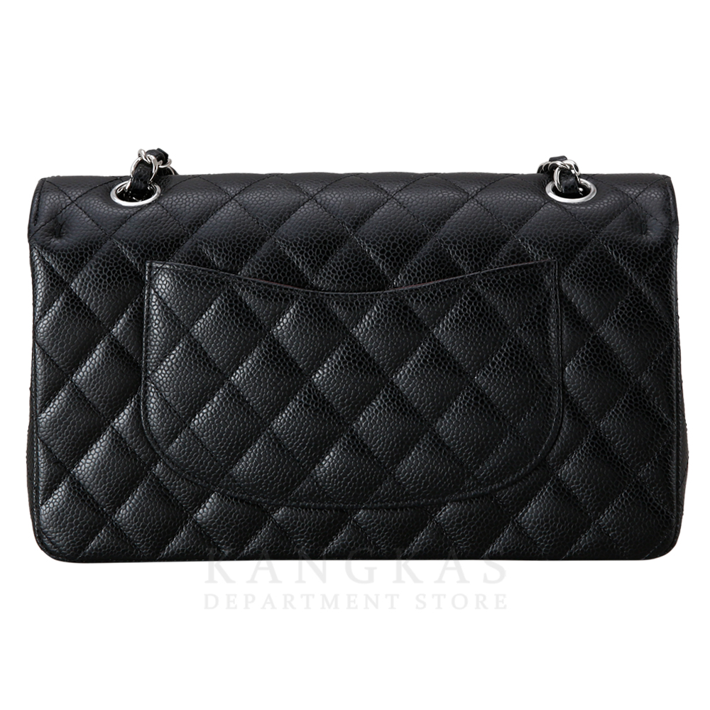 CHANEL(USED)샤넬 클래식 캐비어 미듐 블랙 은장