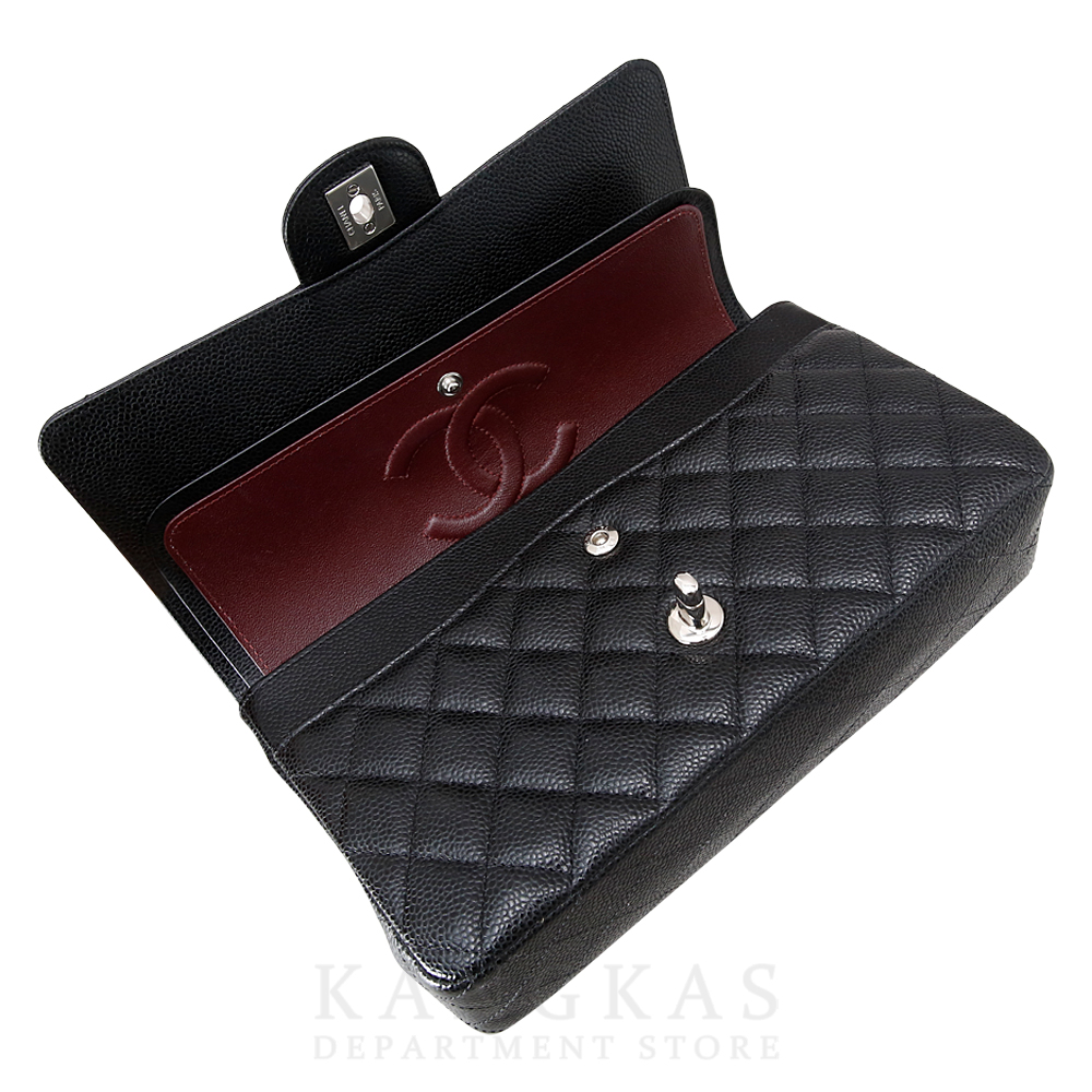 CHANEL(USED)샤넬 클래식 캐비어 미듐 블랙 은장