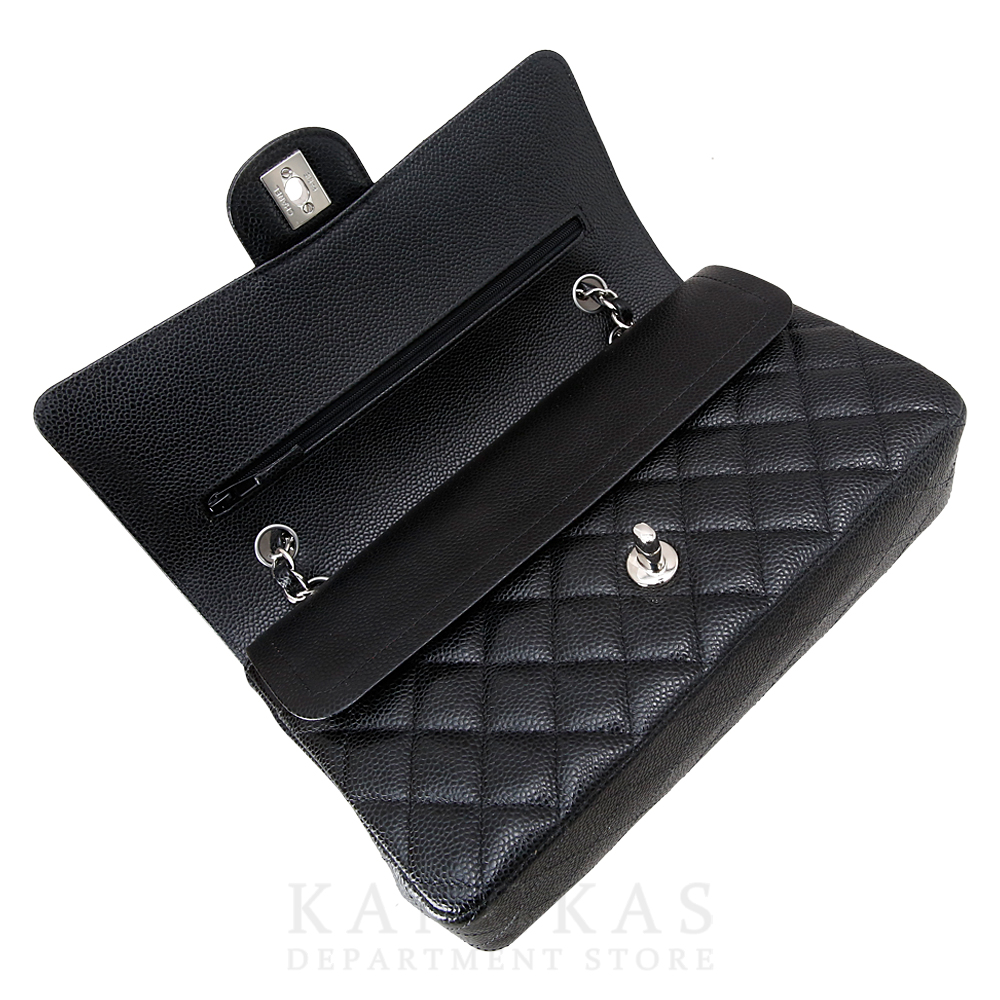 CHANEL(USED)샤넬 클래식 캐비어 미듐 블랙 은장