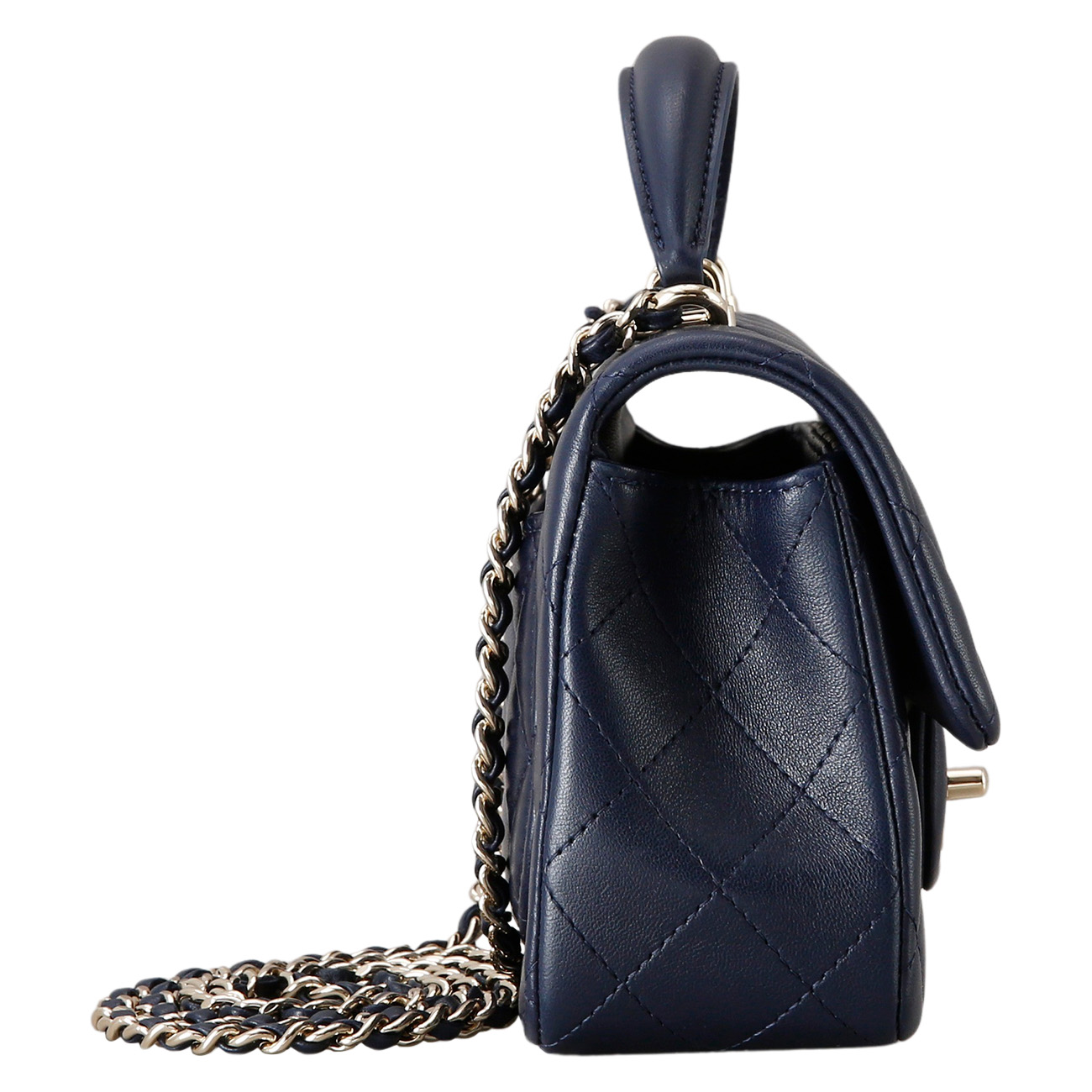 CHANEL(USED)샤넬 램스킨 클래식 뉴미니 탑핸들