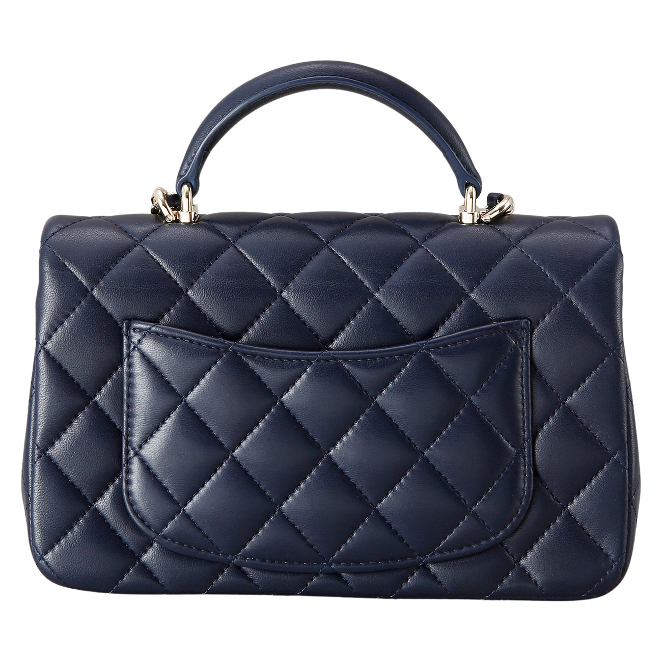 CHANEL(USED)샤넬 램스킨 클래식 뉴미니 탑핸들