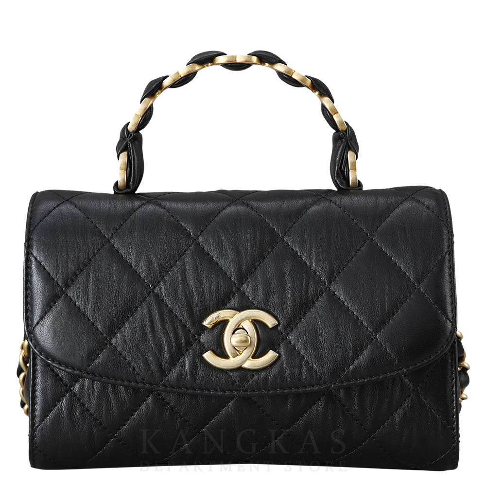 CHANEL(USED)샤넬 AS2477 시즌 CC로고 탑핸들 미니 플랩 체인백