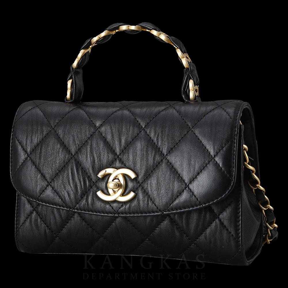 CHANEL(USED)샤넬 AS2477 시즌 CC로고 탑핸들 미니 플랩 체인백