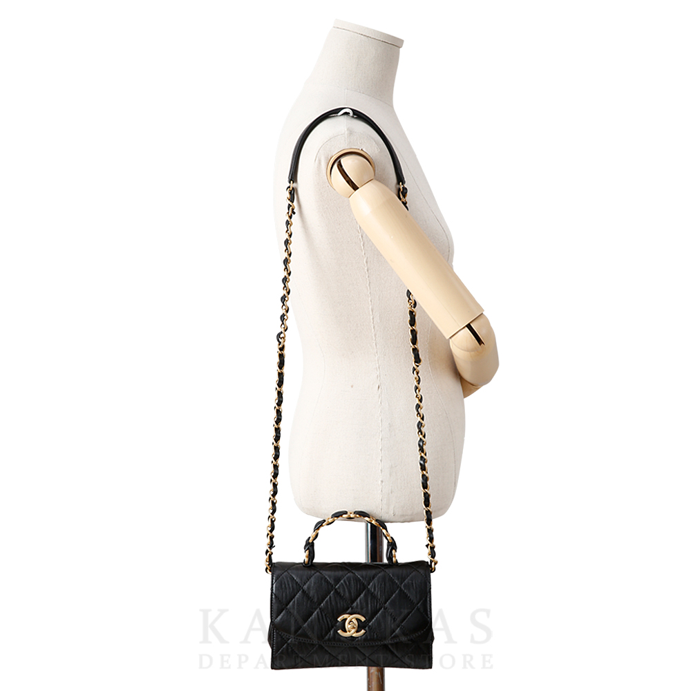 CHANEL(USED)샤넬 AS2477 시즌 CC로고 탑핸들 미니 플랩 체인백