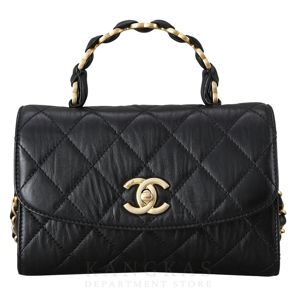 CHANEL(USED)샤넬 AS2477 시즌 CC로고 탑핸들 미니 플랩 체인백