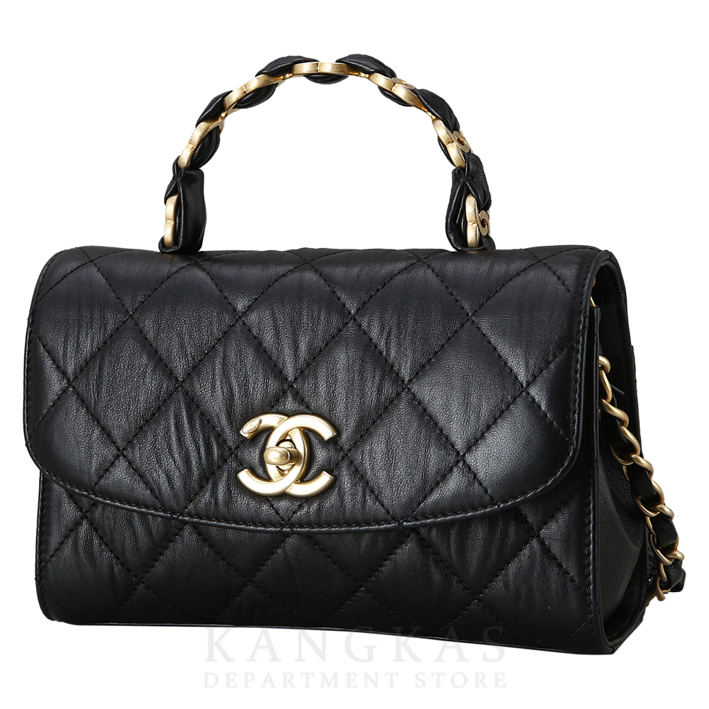 CHANEL(USED)샤넬 AS2477 시즌 CC로고 탑핸들 미니 플랩 체인백
