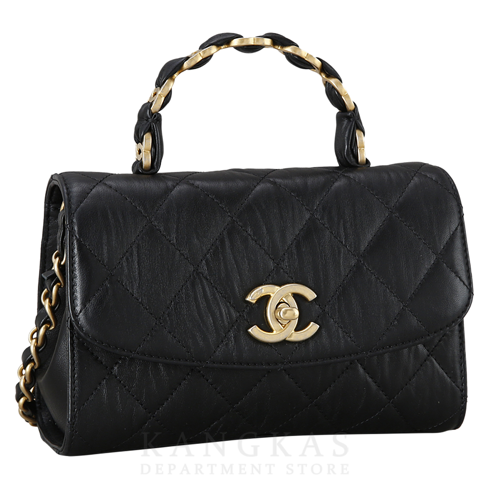 CHANEL(USED)샤넬 AS2477 시즌 CC로고 탑핸들 미니 플랩 체인백