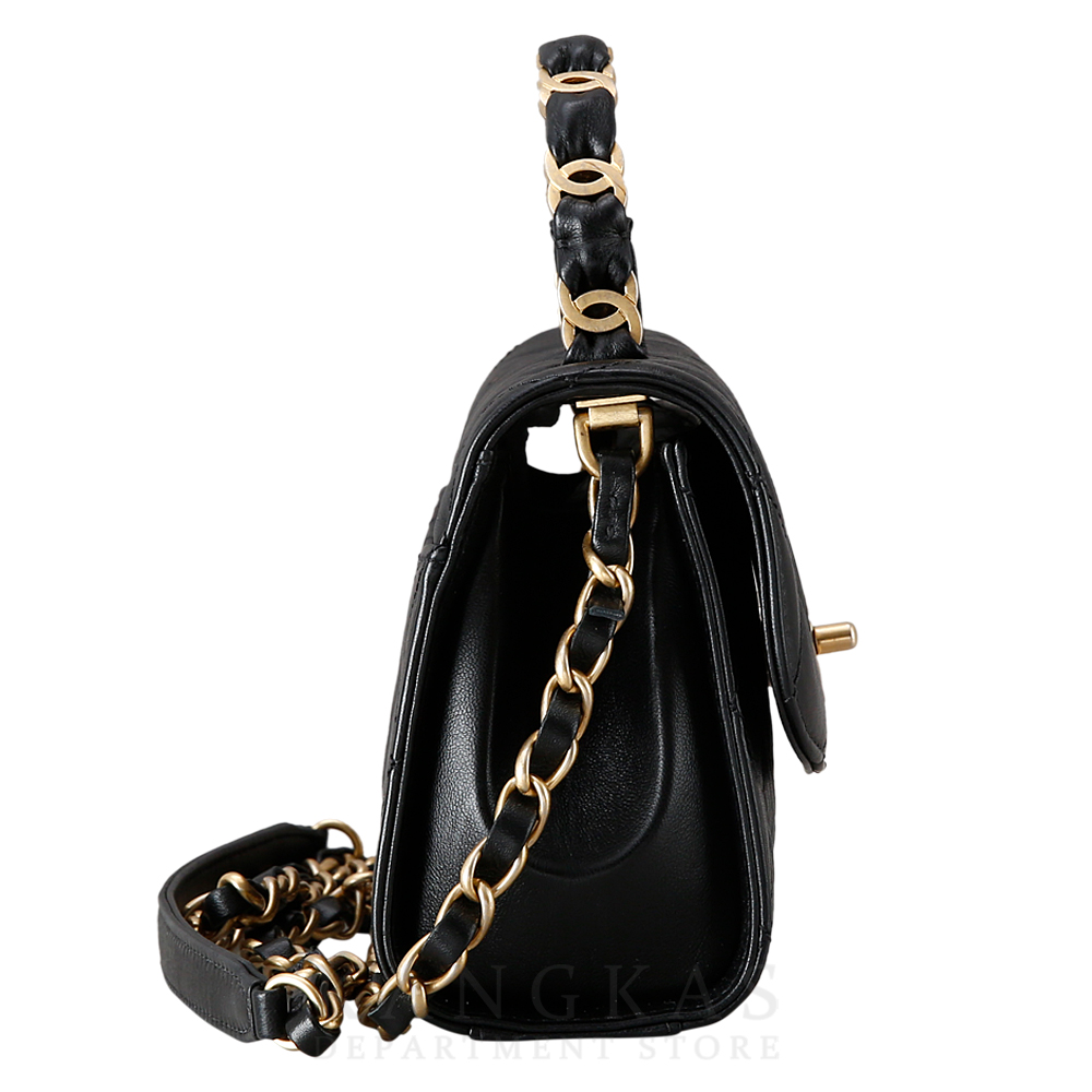 CHANEL(USED)샤넬 AS2477 시즌 CC로고 탑핸들 미니 플랩 체인백