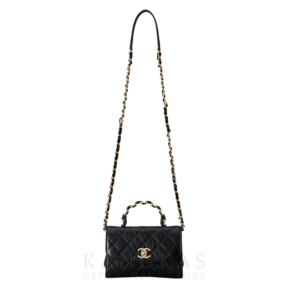 CHANEL(USED)샤넬 AS2477 시즌 CC로고 탑핸들 미니 플랩 체인백