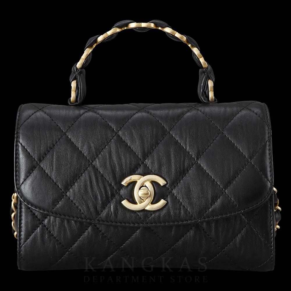 CHANEL(USED)샤넬 AS2477 시즌 CC로고 탑핸들 미니 플랩 체인백