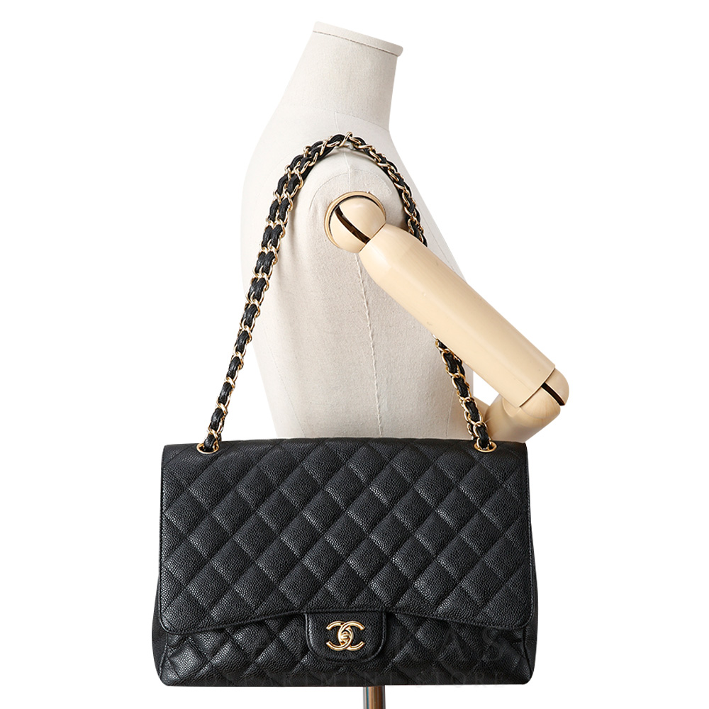 CHANEL(USED)샤넬 클래식 캐비어 맥시 원플랩