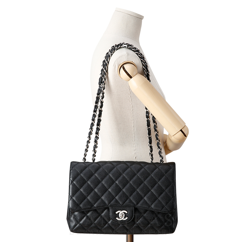 CHANEL(USED)샤넬 캐비어 클래식 점보 은장