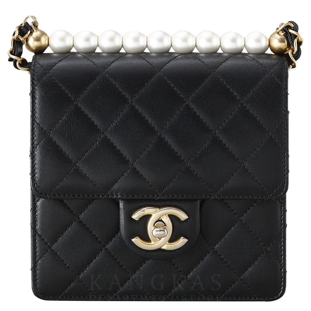CHANEL(USED)샤넬 AS0584 시즌 진주 장식 정사각 플랩백
