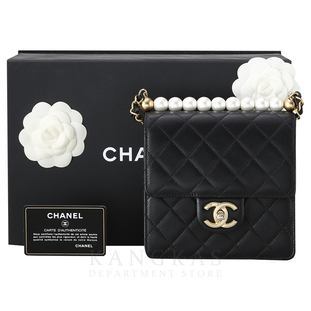 CHANEL(USED)샤넬 AS0584 시즌 진주 장식 정사각 플랩백