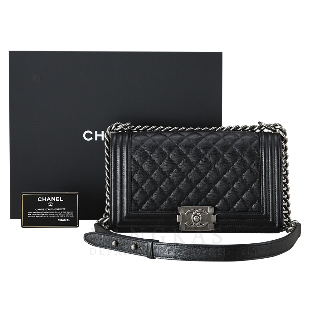 CHANEL(USED)샤넬 캐비어 보이샤넬 미듐