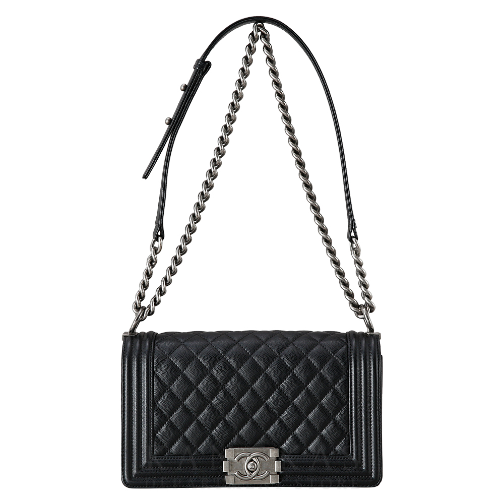 CHANEL(USED)샤넬 캐비어 보이샤넬 미듐