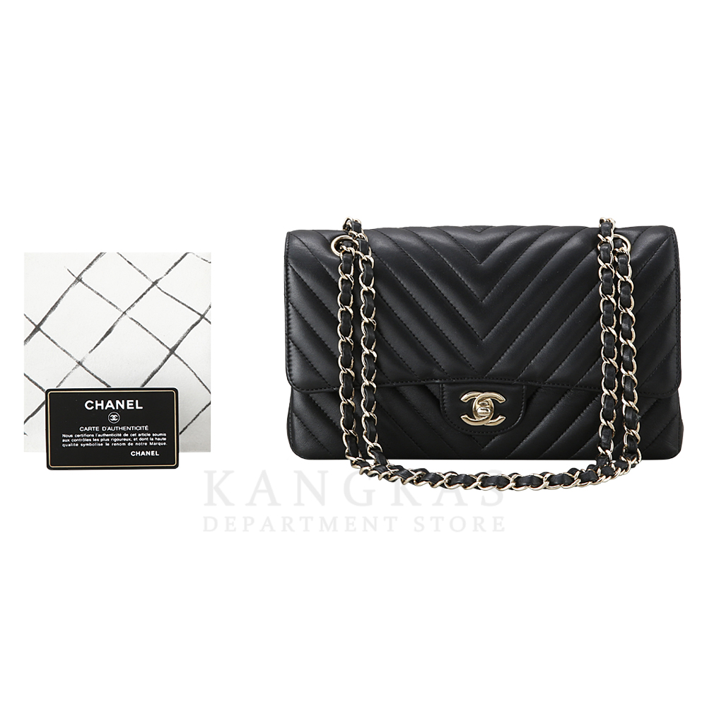 CHANEL(USED)샤넬 클래식 램스킨 쉐브론 미듐