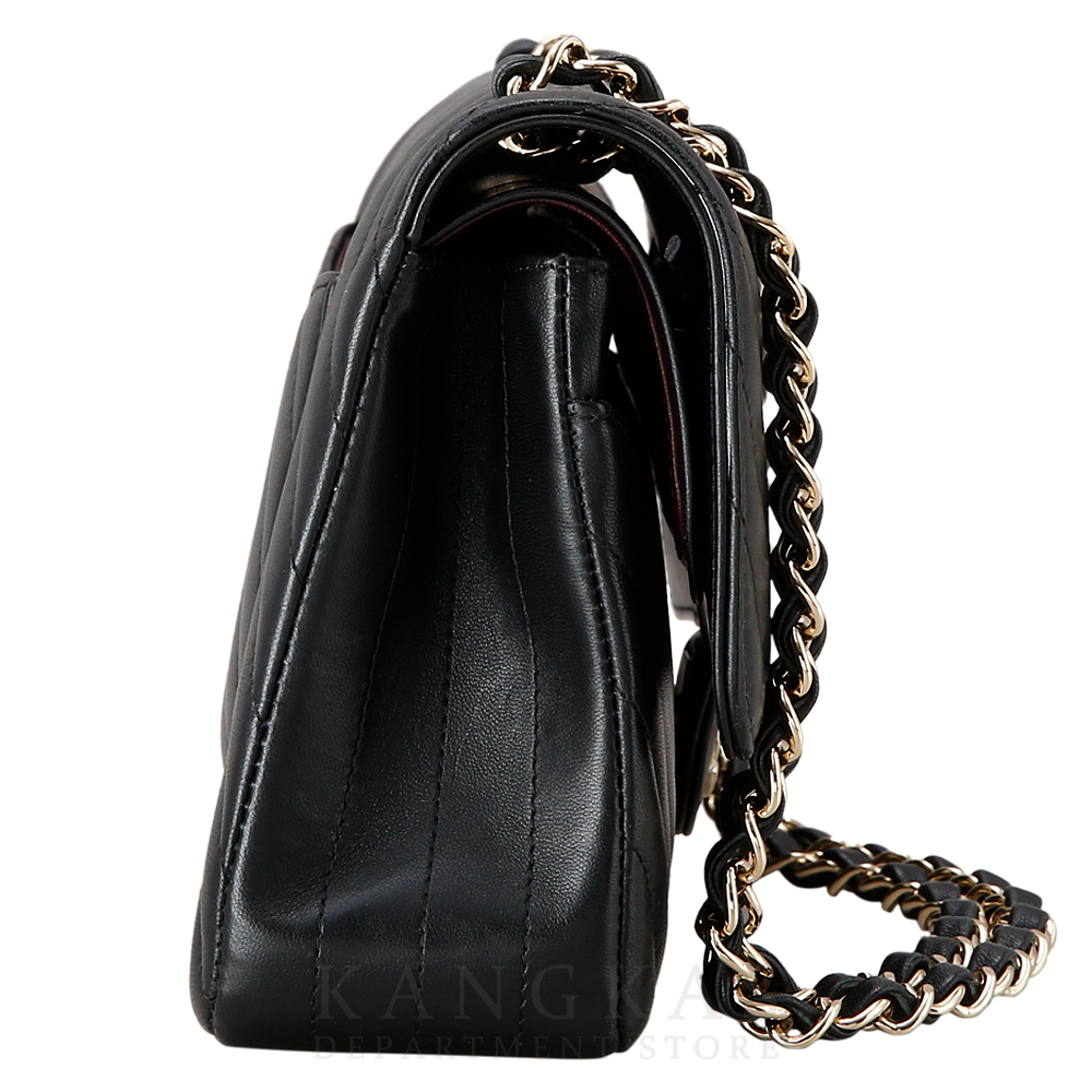 CHANEL(USED)샤넬 클래식 램스킨 쉐브론 미듐