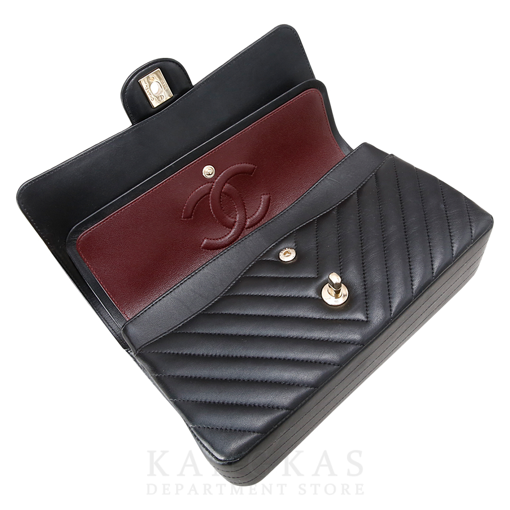 CHANEL(USED)샤넬 클래식 램스킨 쉐브론 미듐