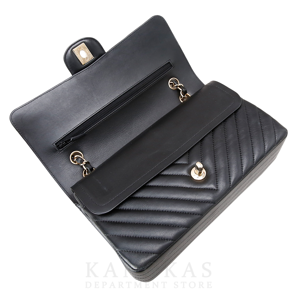 CHANEL(USED)샤넬 클래식 램스킨 쉐브론 미듐