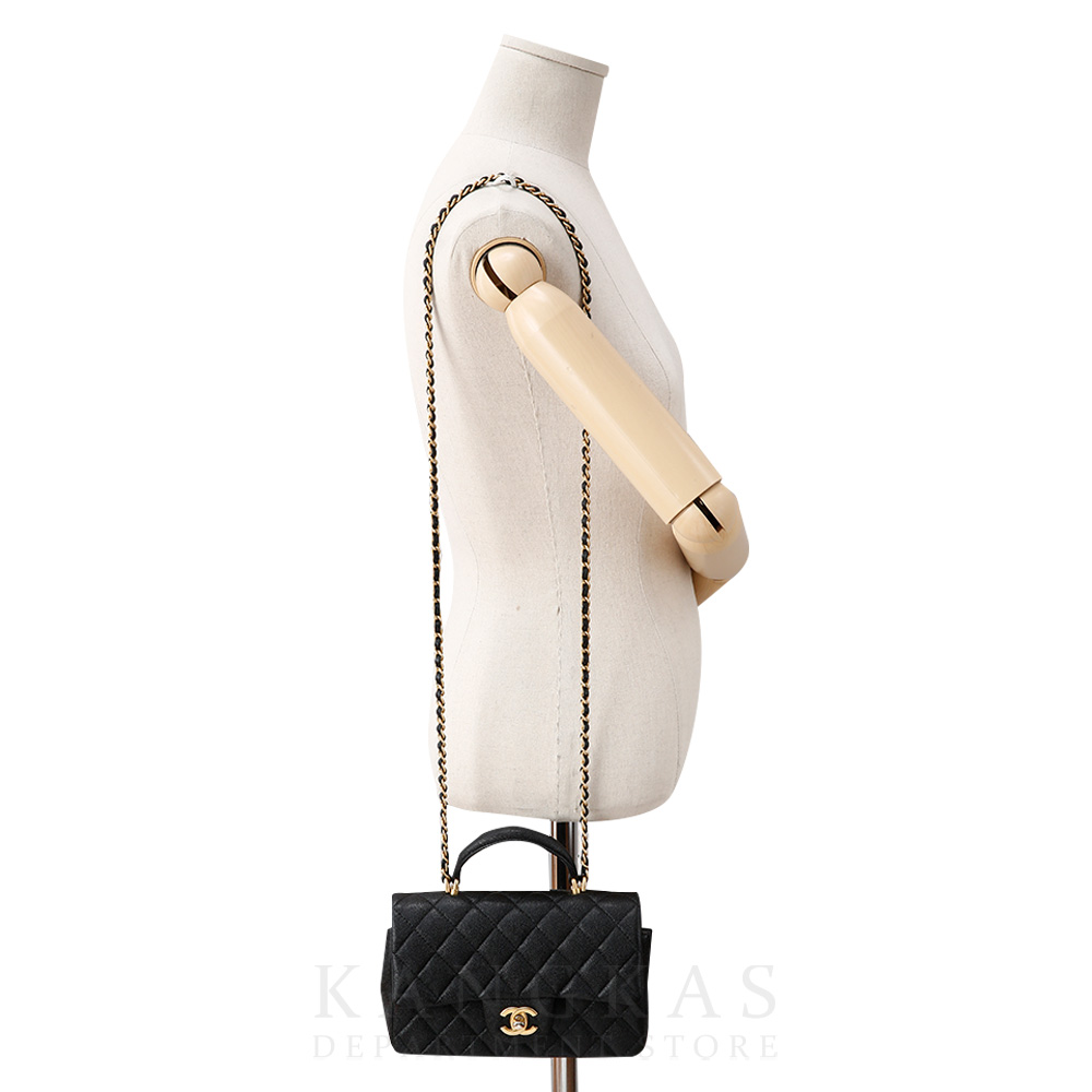CHANEL(USED)샤넬 AS2431 캐비어 뉴미니 탑핸들