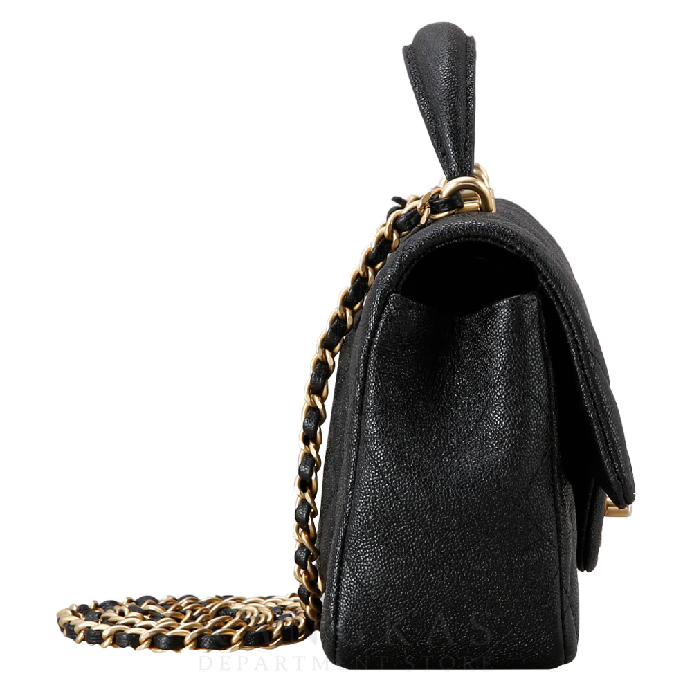 CHANEL(USED)샤넬 AS2431 캐비어 뉴미니 탑핸들