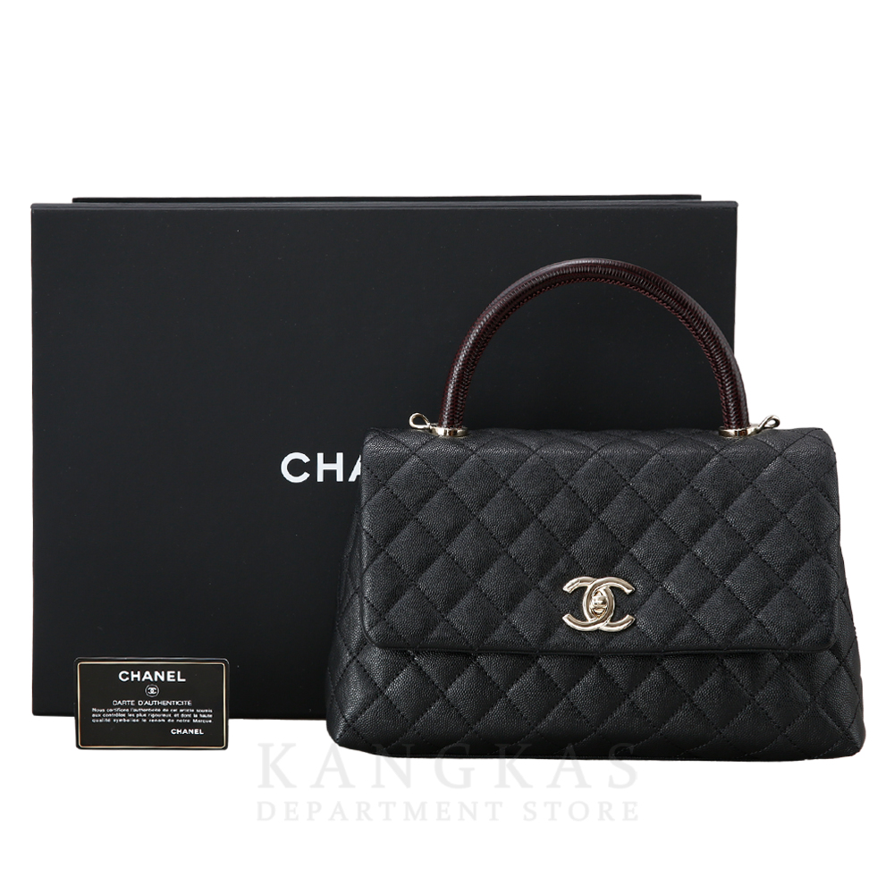 CHANEL(USED)샤넬 캐비어 코코핸들 리자드 미듐