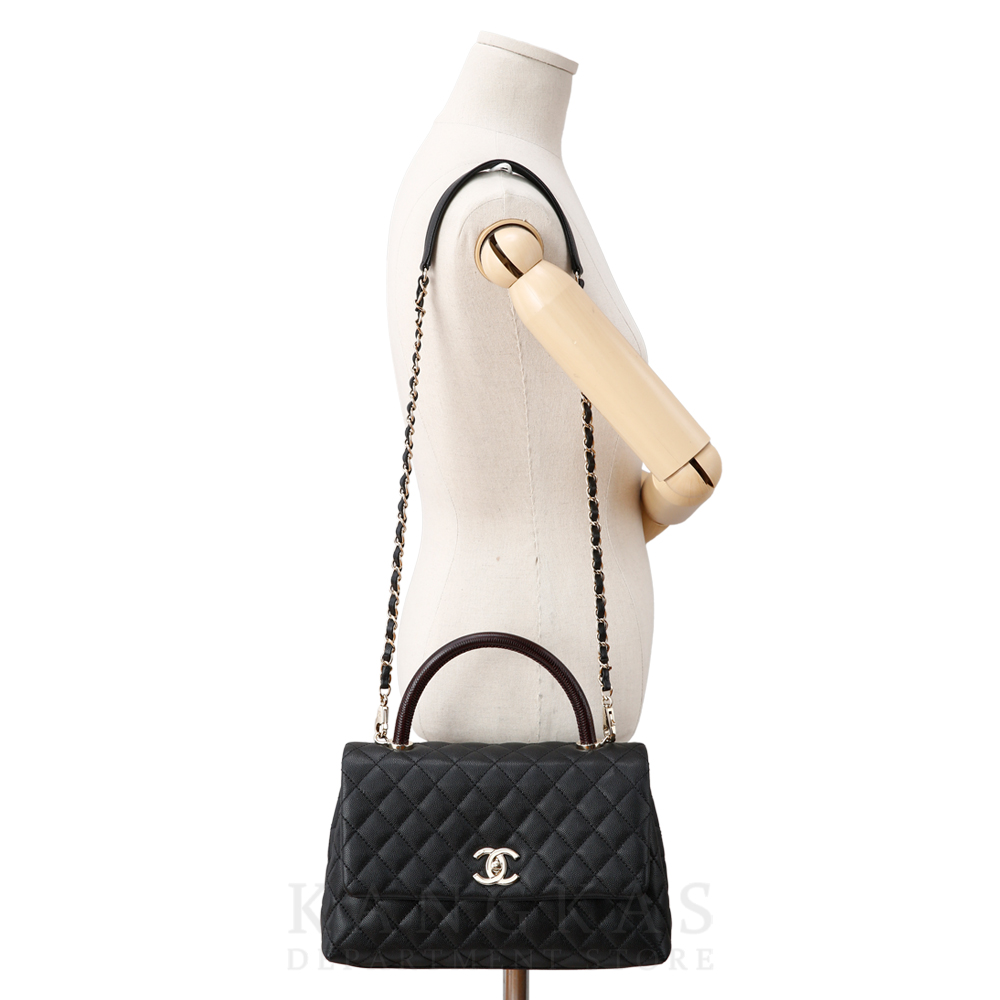 CHANEL(USED)샤넬 캐비어 코코핸들 리자드 미듐