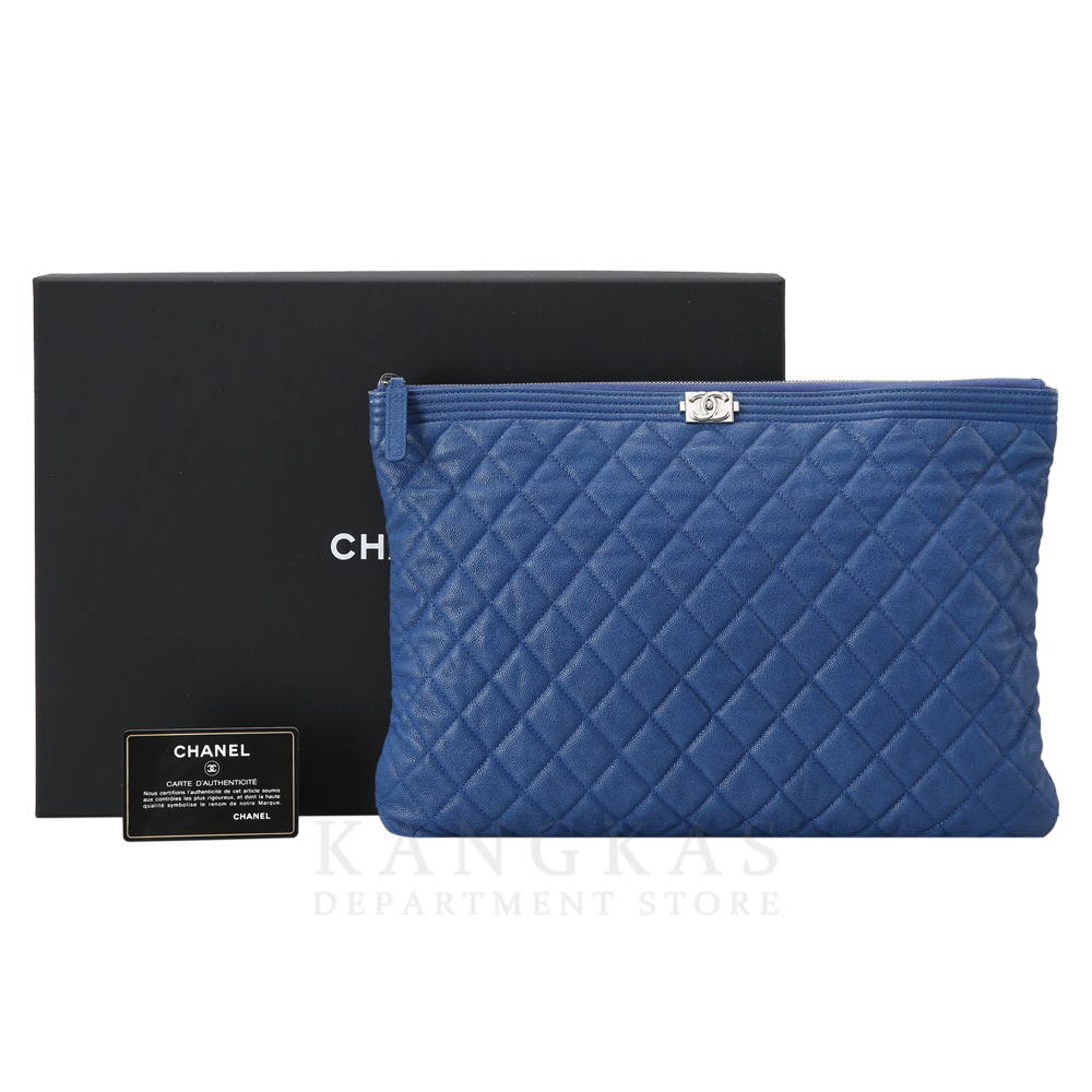 CHANEL(USED)샤넬 보이샤넬 캐비어 클러치 라지