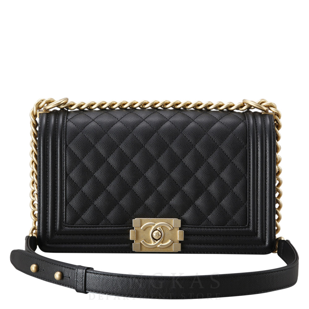 CHANEL(USED)K샤넬 캐비어 보이샤넬 미듐 플랩백
