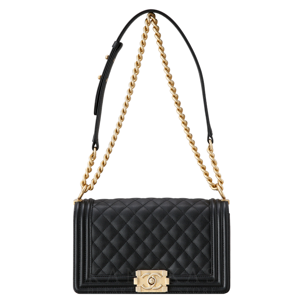 CHANEL(USED)K샤넬 캐비어 보이샤넬 미듐 플랩백