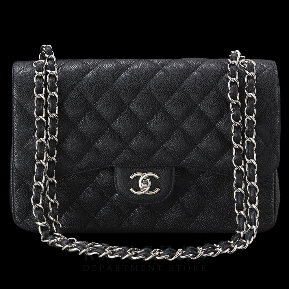 CHANEL(USED)샤넬 클래식 캐비어 점보 은장