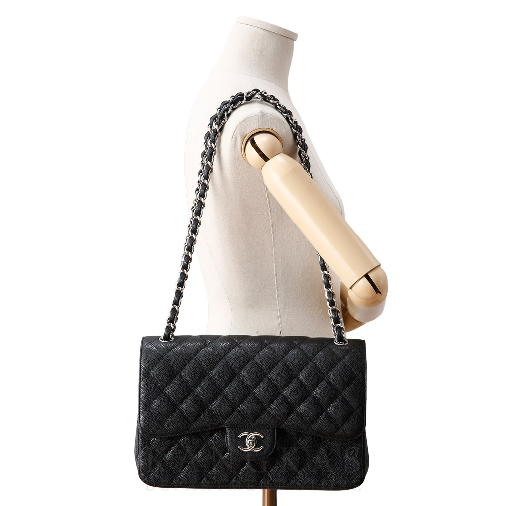 CHANEL(USED)샤넬 클래식 캐비어 점보 은장