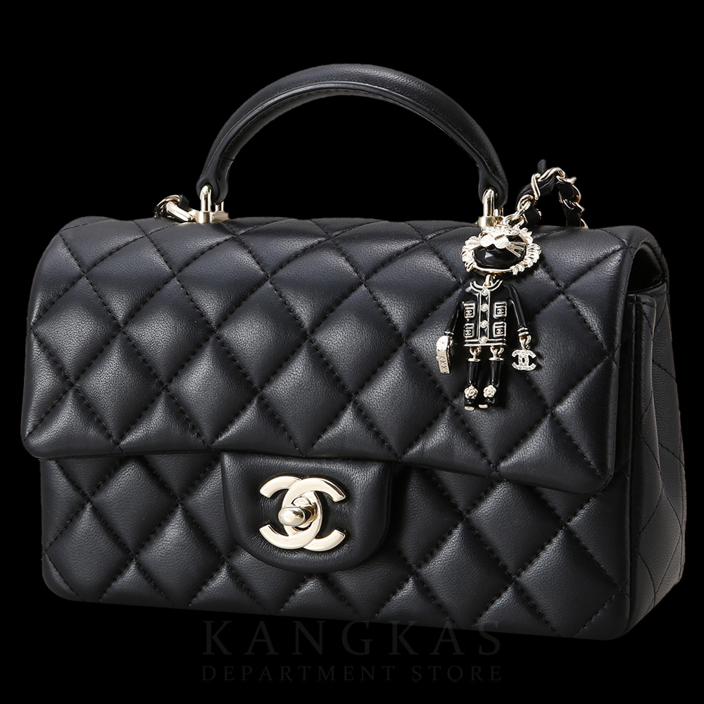 CHANEL(USED)샤넬 AS2431 참 장식 뉴미니 탑핸들