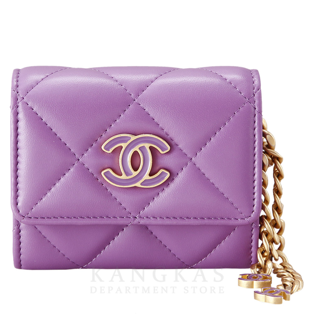 CHANEL(USED)샤넬 AP2638 CC로고 카드 체인 월릿백 퍼플