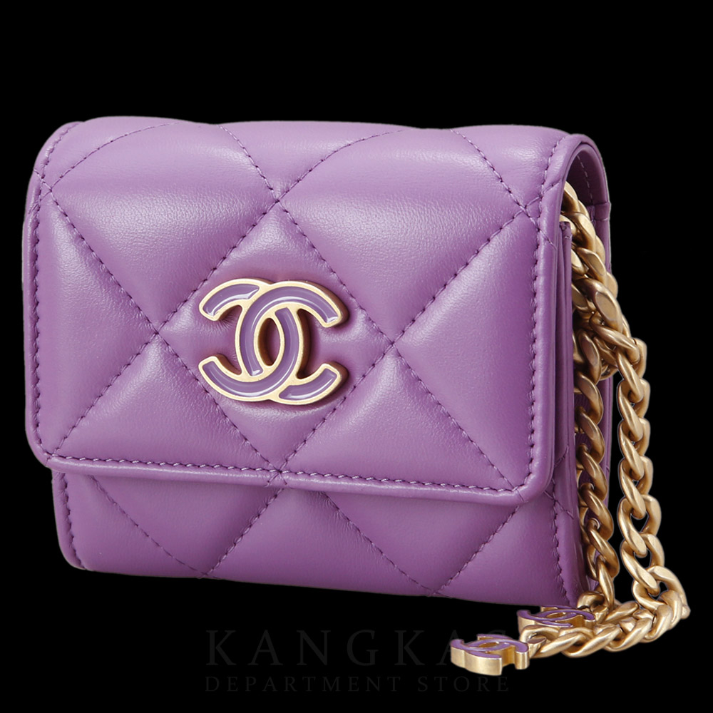 CHANEL(USED)샤넬 AP2638 CC로고 카드 체인 월릿백 퍼플
