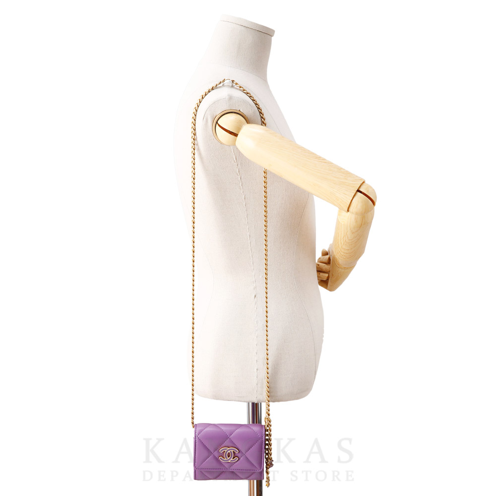 CHANEL(USED)샤넬 AP2638 CC로고 카드 체인 월릿백 퍼플