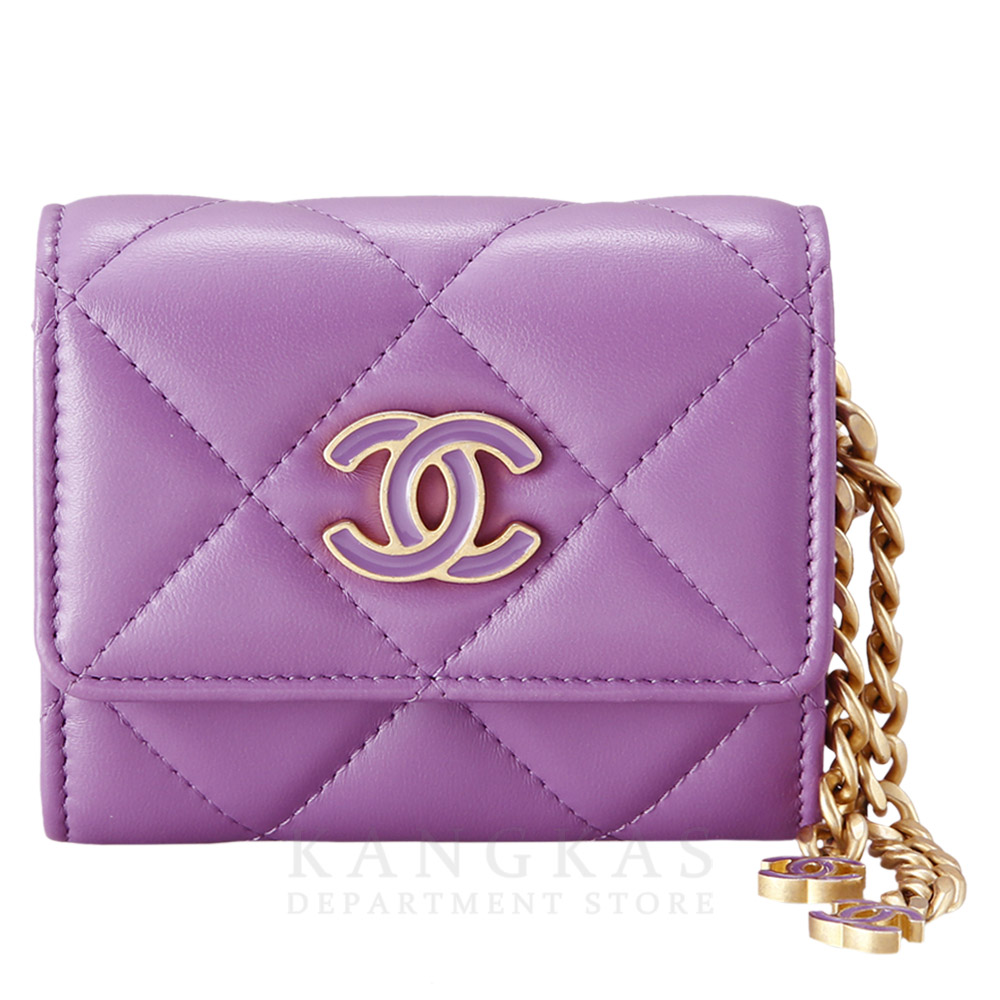 CHANEL(USED)샤넬 AP2638 CC로고 카드 체인 월릿백 퍼플