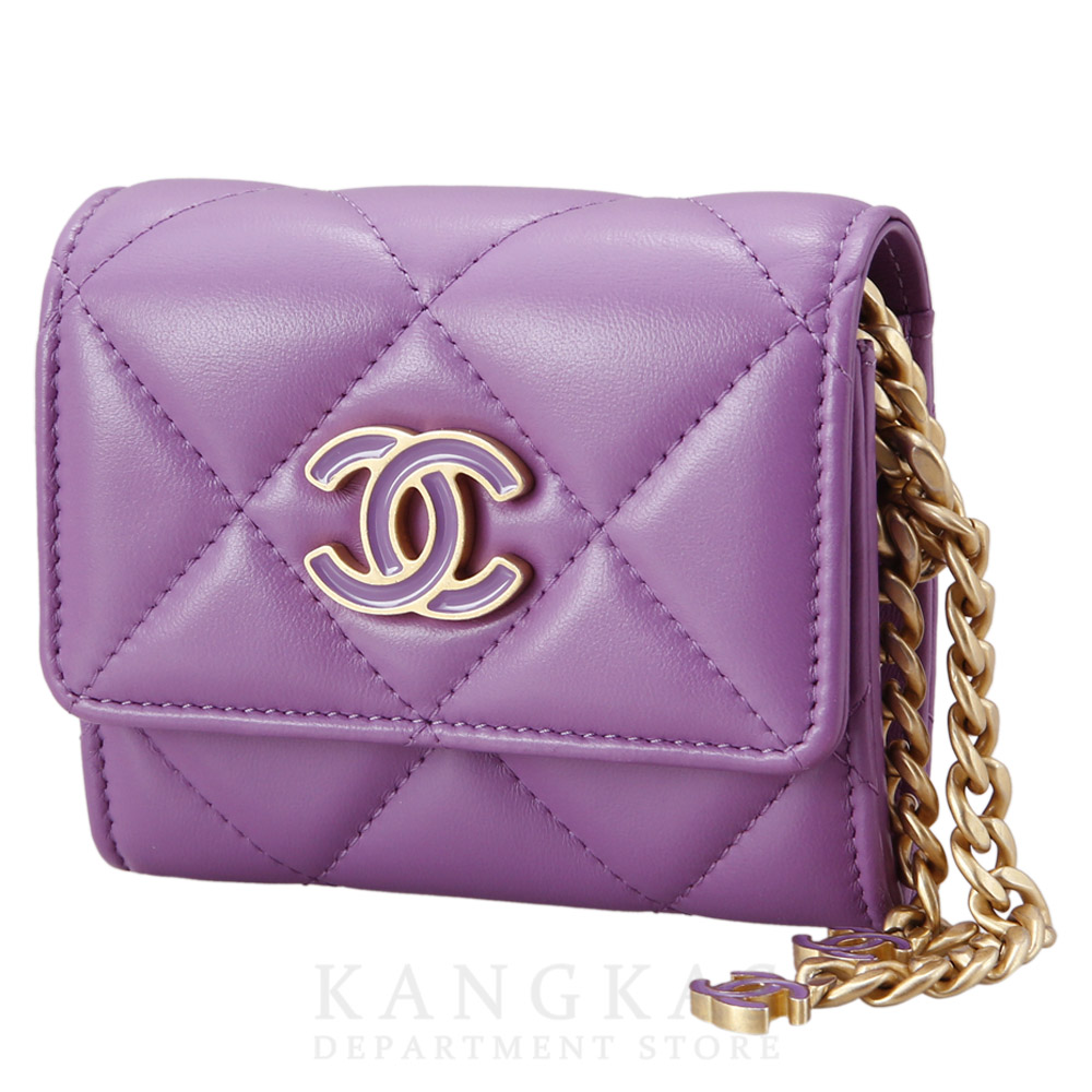 CHANEL(USED)샤넬 AP2638 CC로고 카드 체인 월릿백 퍼플