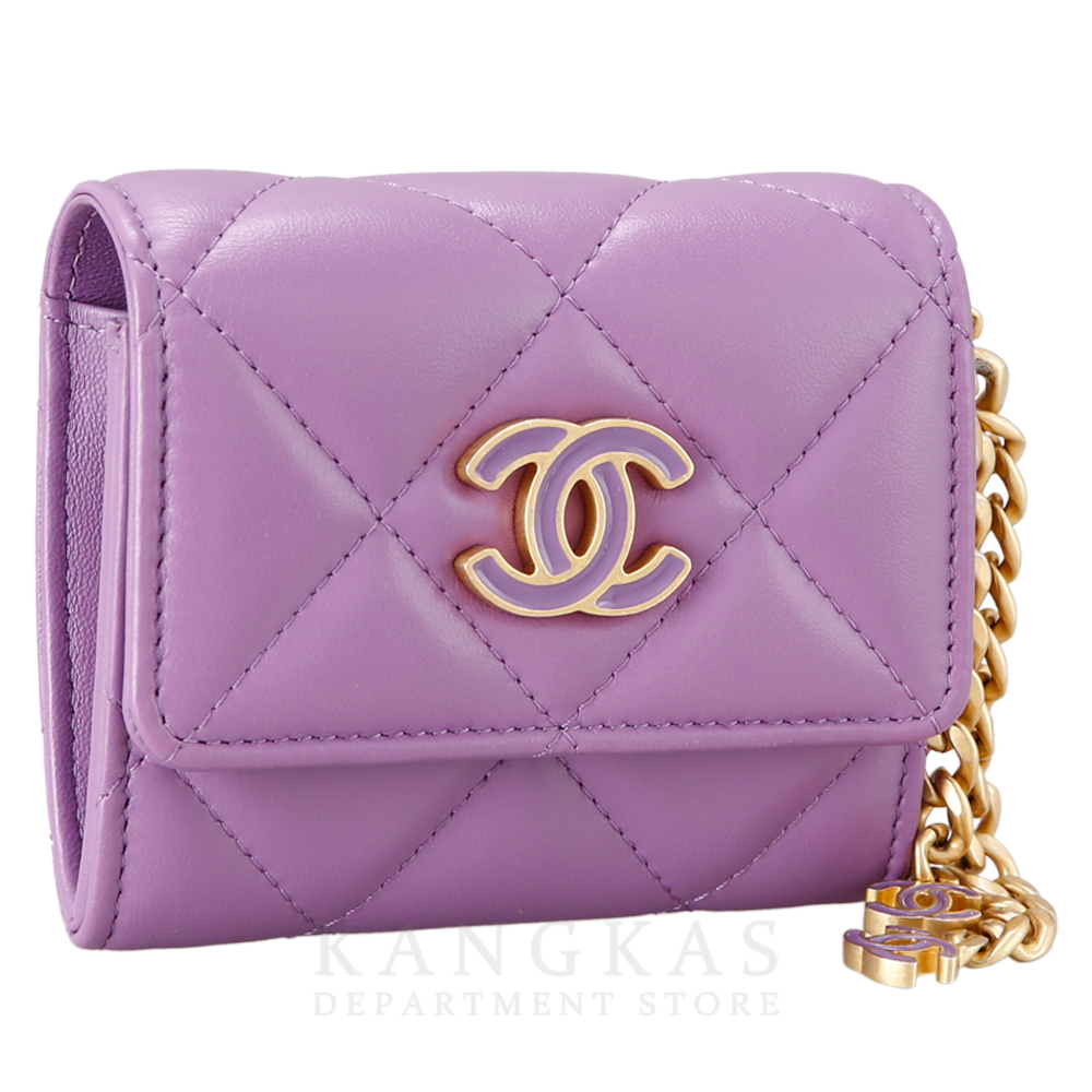 CHANEL(USED)샤넬 AP2638 CC로고 카드 체인 월릿백 퍼플