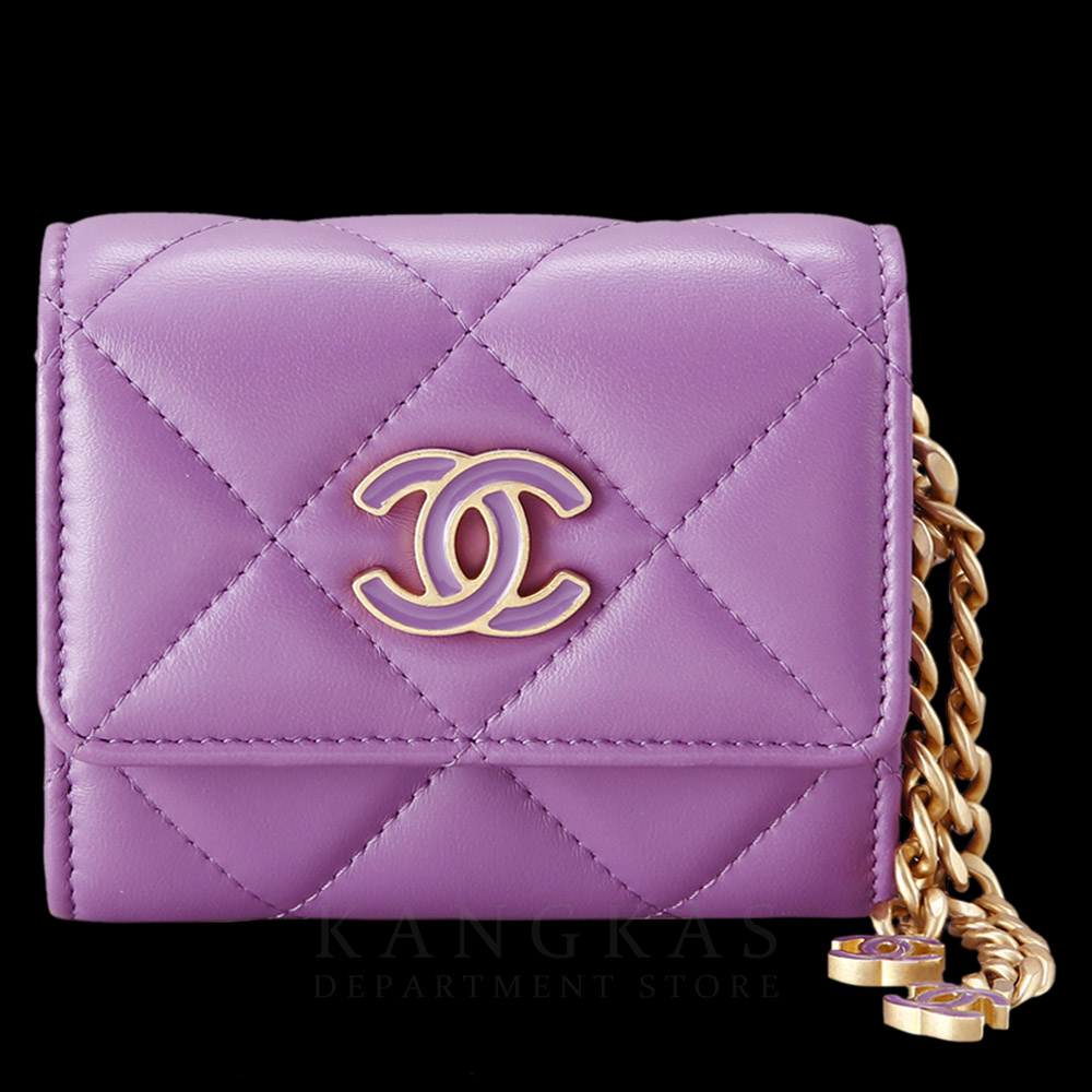 CHANEL(USED)샤넬 AP2638 CC로고 카드 체인 월릿백 퍼플