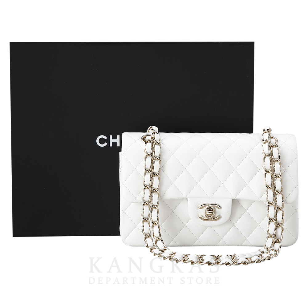CHANEL(USED)샤넬 캐비어 클래식 스몰 플랩백 화이트
