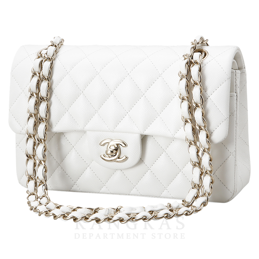 CHANEL(USED)샤넬 캐비어 클래식 스몰 플랩백 화이트