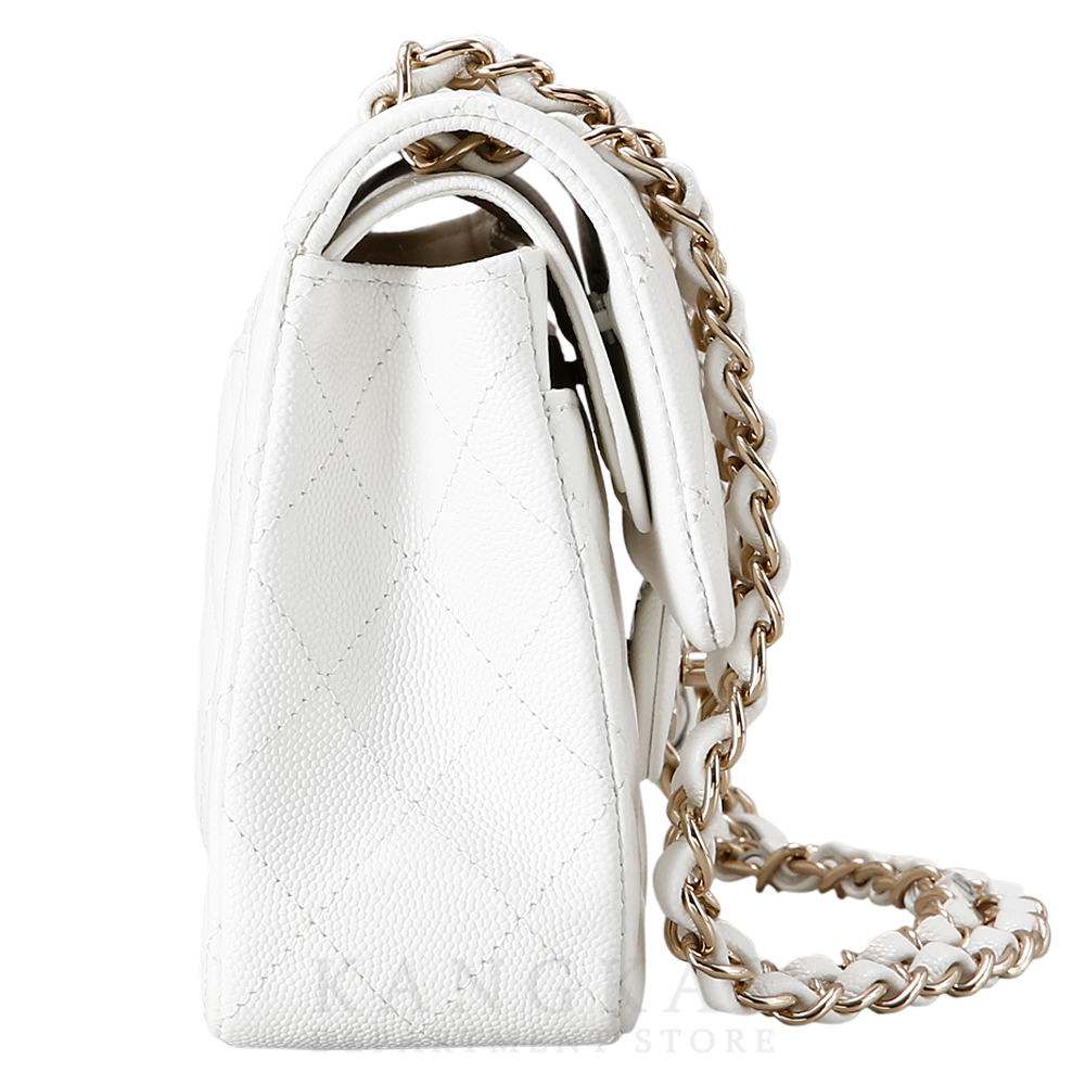 CHANEL(USED)샤넬 캐비어 클래식 스몰 플랩백 화이트