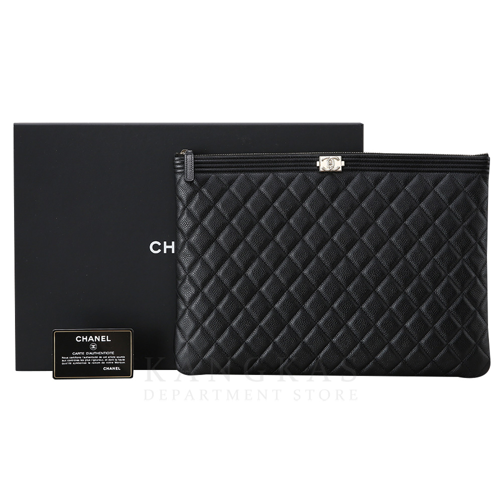 CHANEL(USED)샤넬 보이샤넬 캐비어 클러치 라지
