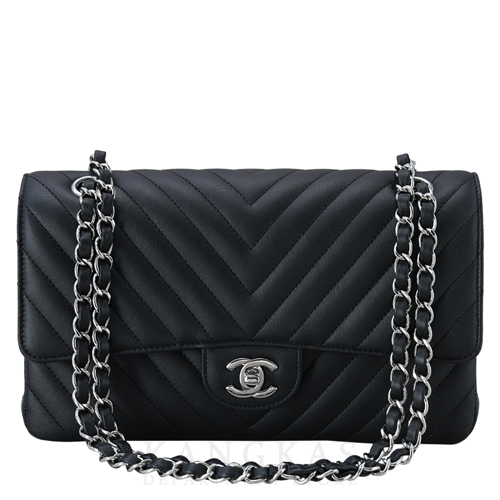 CHANEL(USED)샤넬 A01112 카프스킨 쉐브론 미듐 플랩백