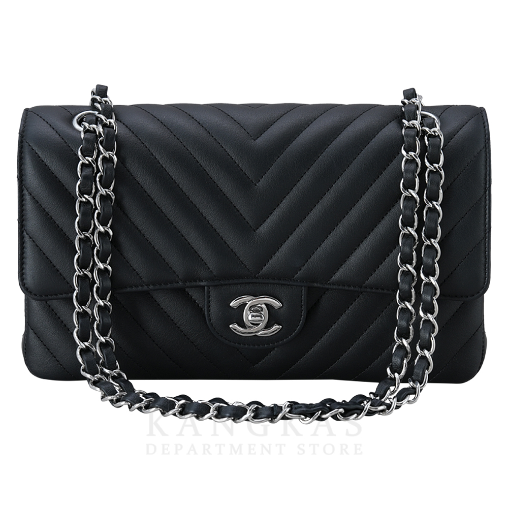 CHANEL(USED)샤넬 A01112 카프스킨 쉐브론 미듐 플랩백